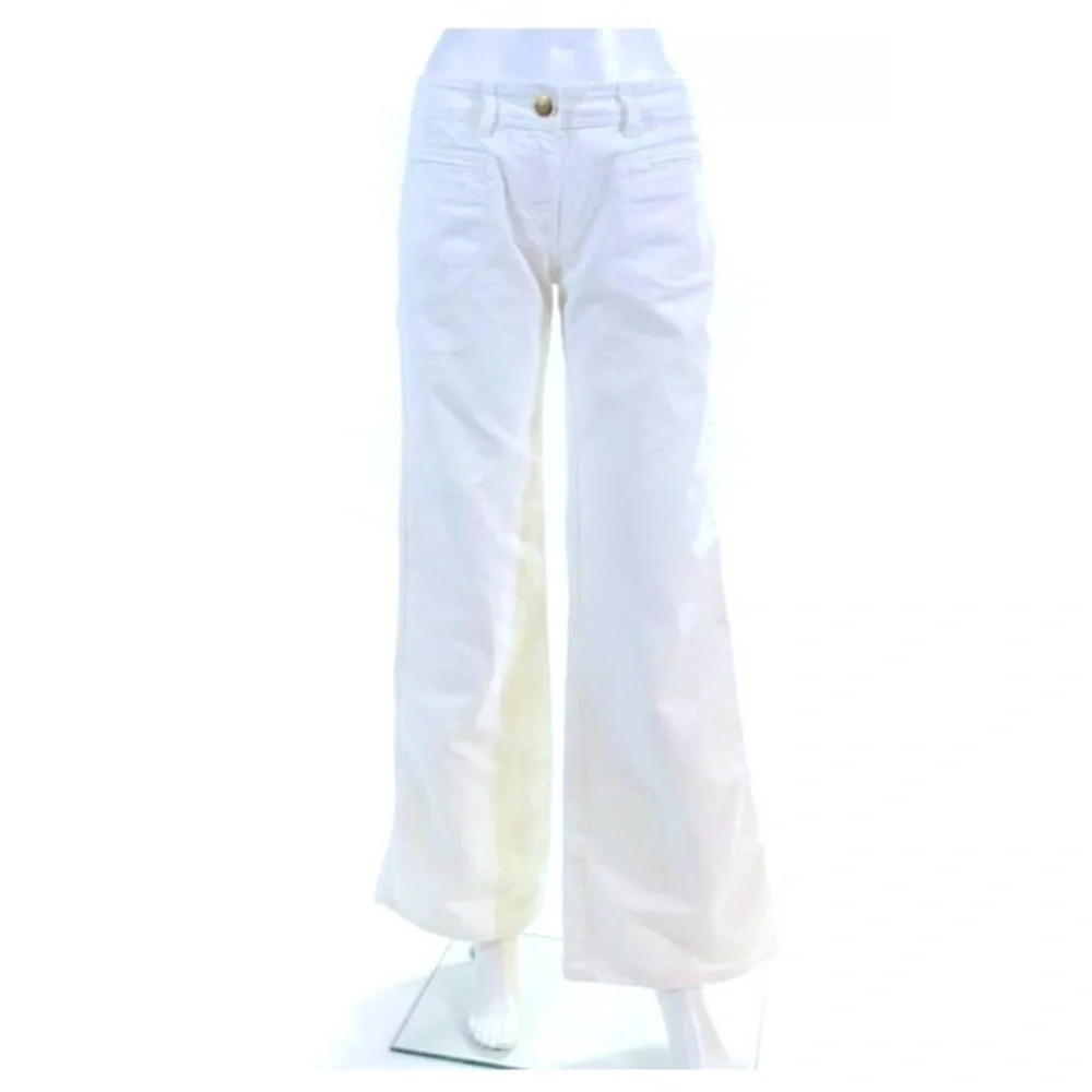 CHLOE Perle Wide Leg Low-Rise Ivory Pants Made In Italy MSRP:$895​​​ - Picture 2 of 7